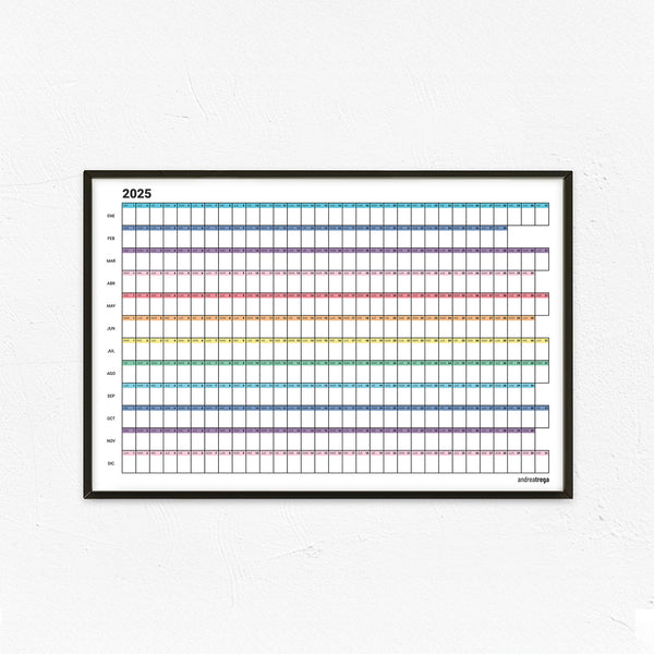 Calendario 2025 Horizontal
