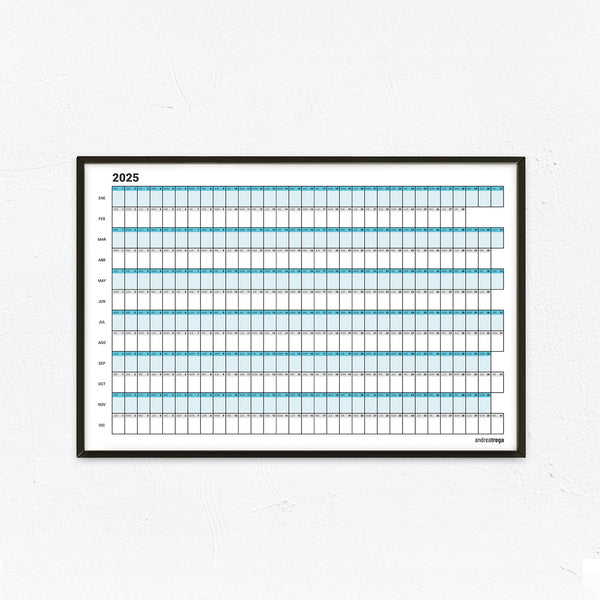 Calendario 2025 Horizontal