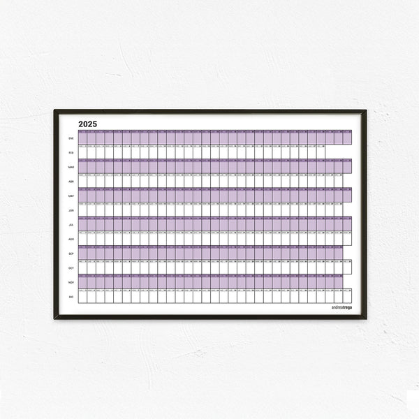 Calendario 2025 Horizontal