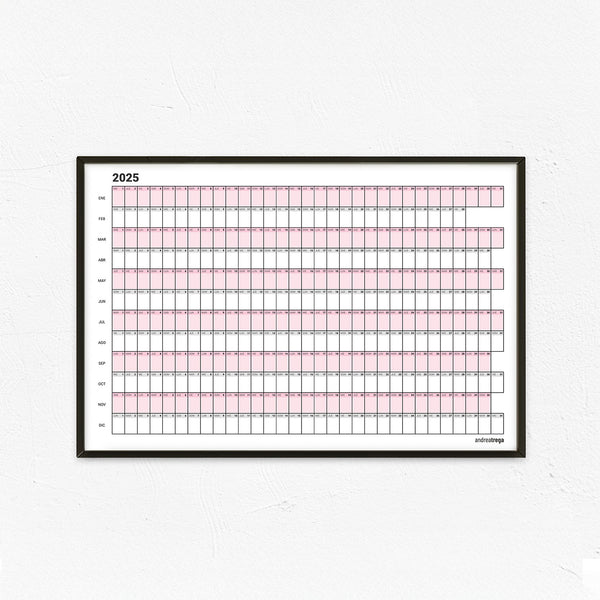 Calendario 2025 Horizontal