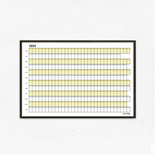 Calendario 2025 Horizontal