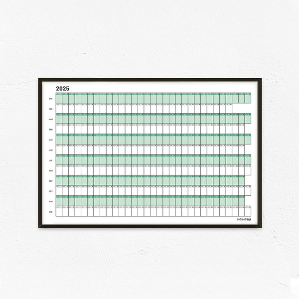 Calendario 2025 Horizontal