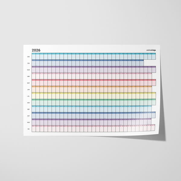 Calendario 2026 Horizontal