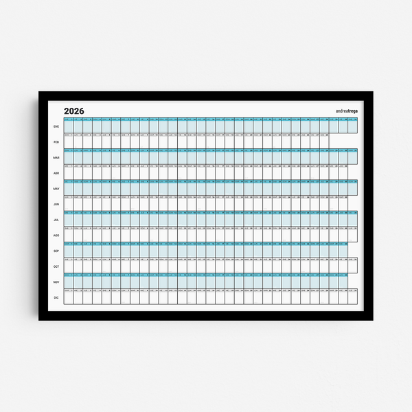 Calendario 2026 Horizontal