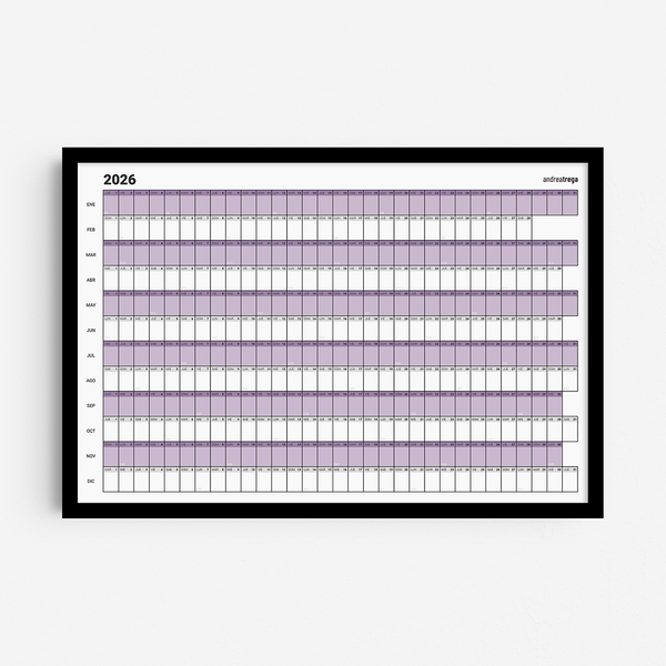 Calendario 2026 Horizontal