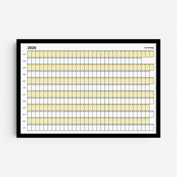 Calendario 2026 Horizontal