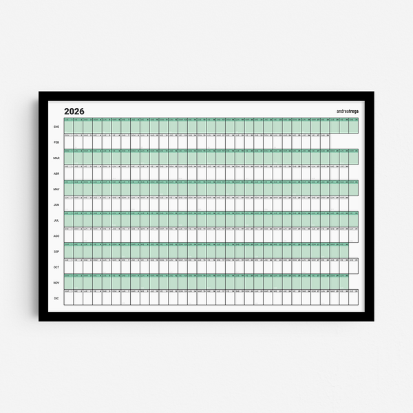 Calendario 2026 Horizontal