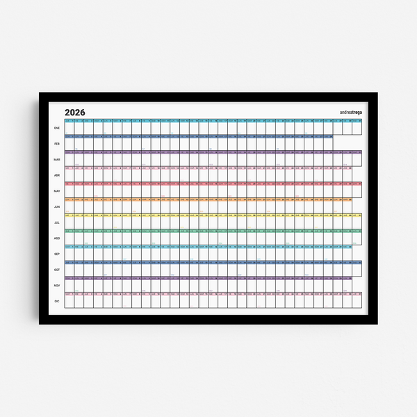 Calendario 2026 Horizontal