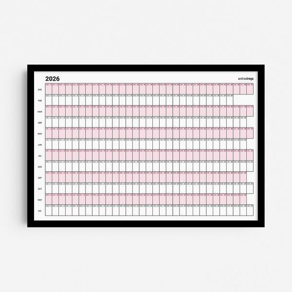 Calendario 2026 Horizontal